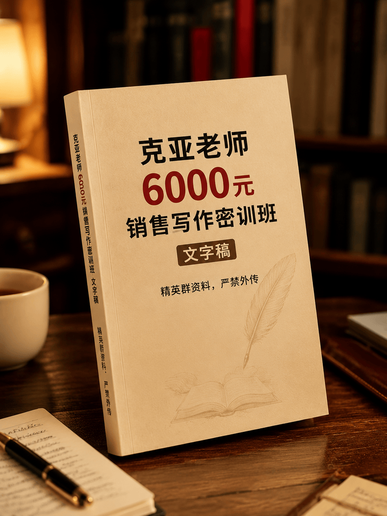 克亚老师6000元销售信写作密训班文字稿 精英群资料，严禁外传